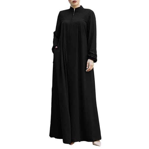 Gebetskleidung Für Frauen Mit Reißverschluss,Abaya Damen Islam,Loose Stehkragen Muslimische Robe,Maxi Muslimische Kleider,Langen-Ärmeln Langes Kleid,Einfach Modern Lässig Abaya Kleid für Ramadan,Abend Gebetskleidung Für Frauen Mit Reißverschluss,Abaya Damen Islam,Loose Stehkragen Muslimische Robe,Maxi Muslimische Kleider,Langen-Ärmeln Langes Kleid,Einfach Modern Lässig Abaya Kleid für Ramadan,Abend von Fannyfuny