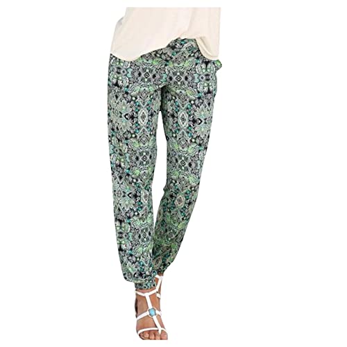 Hosen Damen Locker Damen Pant Lange Haremshose Schlupfhose Boho Strandhose Leicht Freizeithose Loose Sommerhose Frauen Hose mit Taschen Straight Bein Hose Sommerhose Stoffhose Jogginghose Yogahose von Fannyfuny