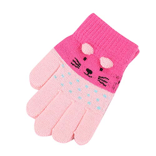 Kinder Strickhandschuhe Stretch Vollfinger Handschuhe Warme Winterhandschuhe Weiche für 3-7 Jahre Jungen Mädchen Fäustlinge Outdoor Handschuhe Kinderhandschuhe Winter von Fannyfuny