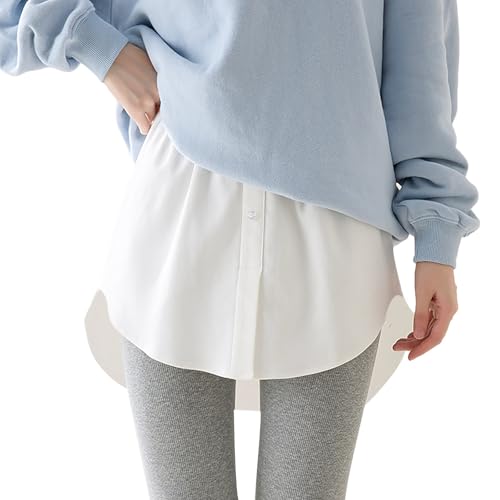 Oberteil Verlängerung Damen Unterrock Hemdverlängerung Blusenrock Verlängerung Mit Knöpfen Blusenverlängerung Verlängerung Rock Lower Skirt Sweep Hemd Verlängerung Extender Mini Skirt 1/2 Stück von Fannyfuny