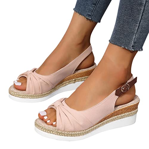 Plateau Sandalen Damen Schwarz Sommer Offene Schuhe Fischmaul Gefrostete Sommerschuhe Keilabsatz Sommerschuhe Peeptoe Elegante Slipper Frauen Sandaletten Bequeme Kork Fußbett Meer Pool Strand Outdoor von Fannyfuny