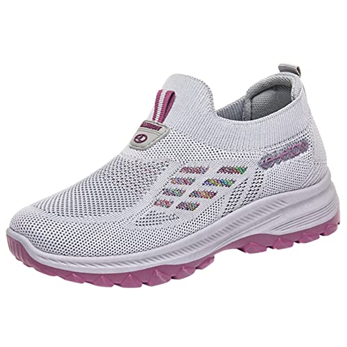 Sneaker Damen Weiss Plateau Elegante Weiche Schuhe Turnschuhe Sportschuhe Leichtgewichts Atmungsaktiv Frauen Walkingschuhe Halbschuhe Cushion Wasserdicht Flach Für Sporthalle Outdoor Jogging von Fannyfuny