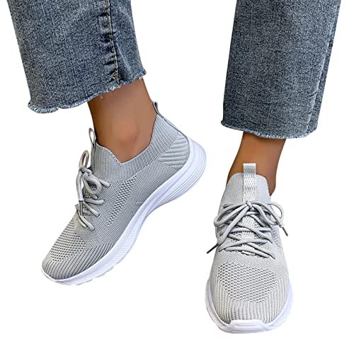 Sneaker Damen Weiss Plateau Elegante Weiche Schuhe Turnschuhe Sportschuhe Leichtgewichts Atmungsaktiv Frauen Walkingschuhe Halbschuhe Cushion Wasserdicht Flach Für Sporthalle Outdoor Jogging von Fannyfuny