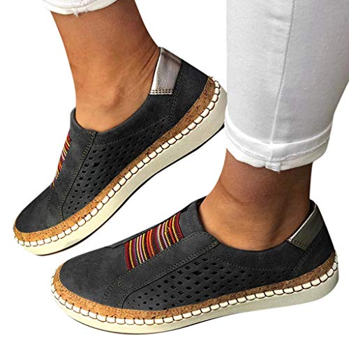 Sneaker Damen Weiss Schwarz Elegant Mesh rutschfeste Slip On Schuhe Fußballschuhe Laufschuhe Leichtgewichts Atmungsaktiv Frauen Joggingschuhe Plateau Casual Große Größe Für Sporthalle Outdoor Jogging von Fannyfuny