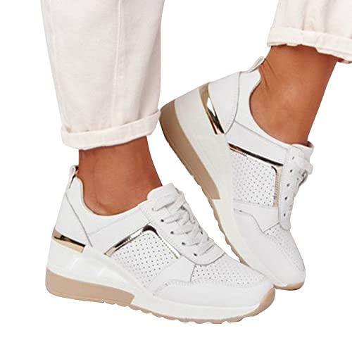 Sportschuhe Damen Fitnessstudio Elegant Classic Weiss Hoch Trainingsschuhe Walkingschuhe Freizeitsportschuhe Plateau Shoes Frühling Meladen Turnschuhe Bequeme Leistungsstarke Wmshoes Sneakers Schuhe von Fannyfuny