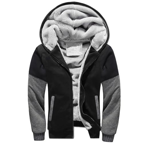 Sweatjacke Herren Mit Kapuze Winter Hoodie warm Kapuzenjacke Fleece gefüttert Freizeit Jacke Winterjacke Kapuzenpullover Dicker Pullover Sweater Casual Kapuzenpulli Sweatshirt Mit Reißverschluss von Fannyfuny