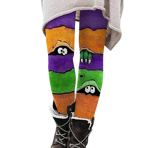 Thermo Leggings Damen Winter Wanderhose Wasserabweisend gefütterte Strumpfhosen Laufhose Outdoor Hosen Halloween Drucken Thermoleggins Lustig Bleistifthose Stretch Mode Hosen Lang Yogahose Jogginghose von Fannyfuny