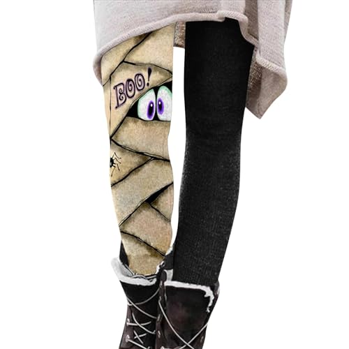 Thermo Leggings Damen Winter Wanderhose Wasserabweisend gefütterte Strumpfhosen Laufhose Outdoor Hosen Halloween Drucken Thermoleggins Lustig Bleistifthose Stretch Mode Hosen Lang Yogahose Jogginghose von Fannyfuny