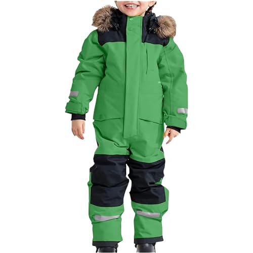 Unisex Kinder Skioverall mit Kapuze Schneeanzug Winddicht Wasserdicht Atmungsaktiv Skianzüge Verdickt Warm Funktionsanzug Outdoor Regenoverall Einteiliger Schneeoverall Jungen Mädchen Winteranzug von Fannyfuny