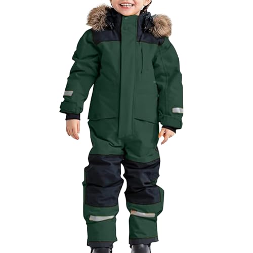 Unisex Kinder Skioverall mit Kapuze Schneeanzug Winddicht Wasserdicht Atmungsaktiv Skianzüge Verdickt Warm Funktionsanzug Outdoor Regenoverall Einteiliger Schneeoverall Jungen Mädchen Winteranzug von Fannyfuny