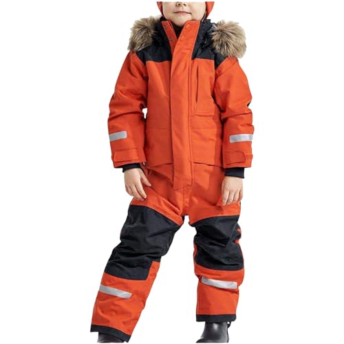 Unisex Kinder Skioverall mit Kapuze Schneeanzug Winddicht Wasserdicht Atmungsaktiv Skianzüge Verdickt Warm Funktionsanzug Outdoor Regenoverall Einteiliger Schneeoverall Jungen Mädchen Winteranzug von Fannyfuny