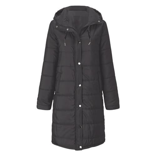 Warme Winterjacke Damen Steppjacke Winterparka Warme Gefüttert Daunenjacke Wintermantel Trenchcoat Herbstmäntel Elegant Bequeme Sportjacke Kapuzenmantel Verdickene Outdoor Übergangsjacke Wolljacke von Fannyfuny
