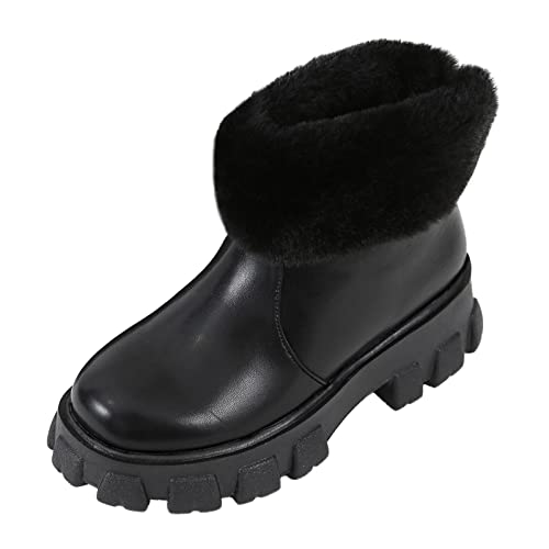 Winter Boots Damen Gefüttert Outdoor Barfußschuhe Orthopädische Schuhe Knöchelhohe Damenstiefel Stiefel Halbhoch Gefüttert Gummistiefeletten Mini-Stiefel Für Frauen Warme Winterstiefel von Fannyfuny