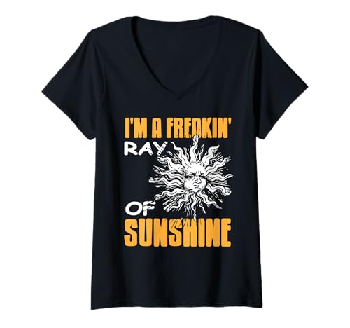 Damen Ich Bin EIN Sonnenschein Sarkasmus Vintage Sonne T-Shirt mit V-Ausschnitt Damen Ich Bin EIN Sonnenschein Sarkasmus Vintage Sonne T-Shirt mit V-Ausschnitt von Fans Von Ironischem Humor Und Himmelsmotiven