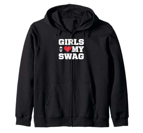 Mädchen Mögen Meinen Swagger Lustiger Ausdruck Mit Stil Kapuzenjacke Mädchen Mögen Meinen Swagger Lustiger Ausdruck Mit Stil Kapuzenjacke von Fans Von Urbaner Stimmung Und Humor