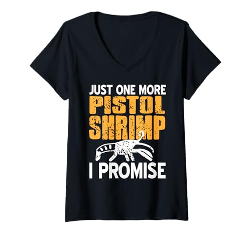 Damen Nur noch EIN Pistolenkrebs Ich schwöre Witz T-Shirt mit V-Ausschnitt von Fans von Krustentieren und Meereshumor