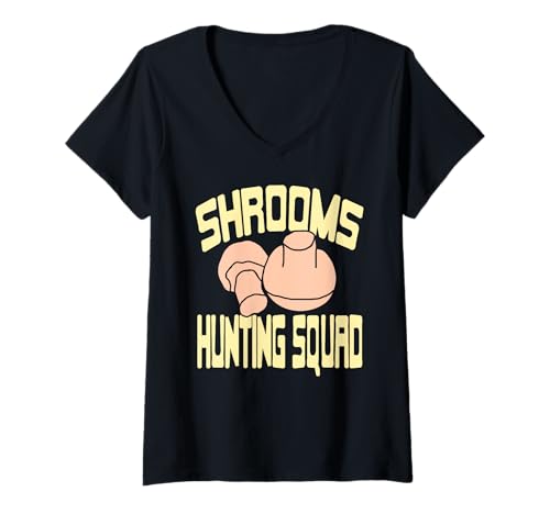 Damen Shrooms Jagdteam Pilzsammler Humor Natur Fans T-Shirt mit V-Ausschnitt Damen Shrooms Jagdteam Pilzsammler Humor Natur Fans T-Shirt mit V-Ausschnitt von Fans von Pilzen, Teamgeist und Wanderungen