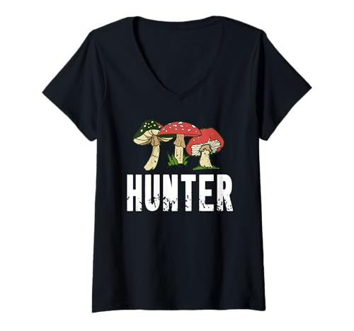 Damen Pilzjäger Naturpfad Humor für Waldliebhaber T-Shirt mit V-Ausschnitt Damen Pilzjäger Naturpfad Humor für Waldliebhaber T-Shirt mit V-Ausschnitt von Fans von Pilzsuche und Naturabenteuer