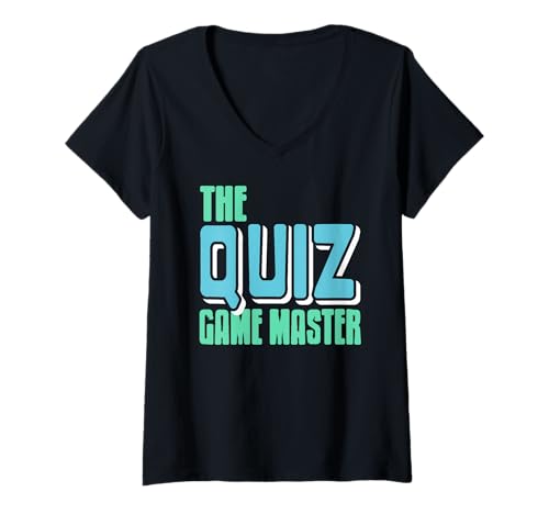 Damen Quiz-Spielmeister: klug und bereit T-Shirt mit V-Ausschnitt Damen Quiz-Spielmeister: klug und bereit T-Shirt mit V-Ausschnitt von Fans von Quizabenden und Rätselspielen