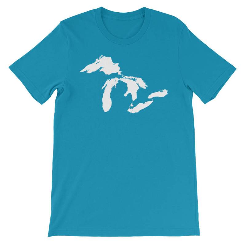 Die Fünf Großen Seen T-Shirt | Michigan Zustand Michigander Huronsee Lake Superior Erie Ontario Obere Halbinsel von FanstoreCo