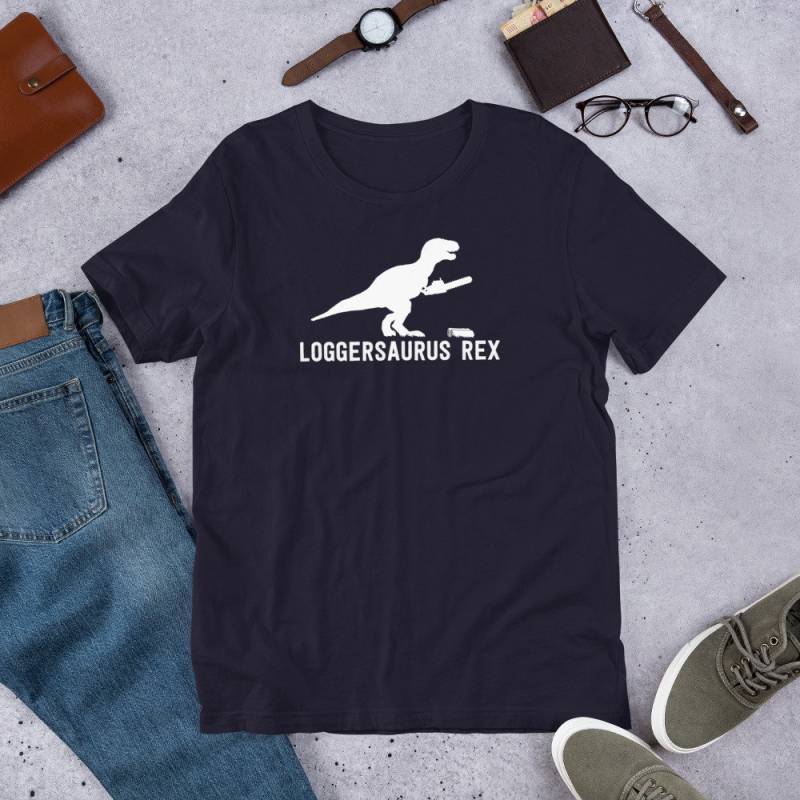 Loggersaurus Rex-Funny Logging Dinosaur T-Shirt | Lumberjack Shirt, Woodworking Arborist Logger Shirt von FanstoreCo