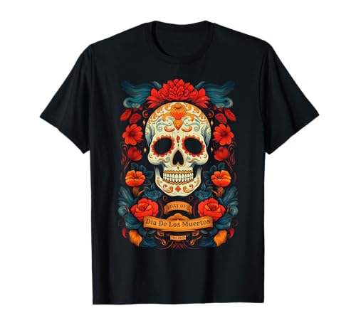 La Catrina Dia De Los Muertos Damen Sugar Skull T-Shirt von Fantabulous Acc