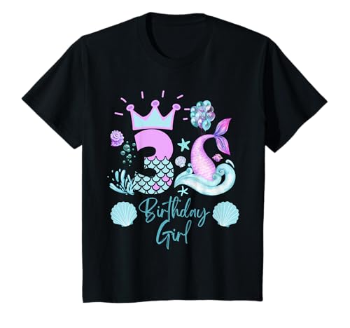 Kinder Mädchen Mermazing 3. Geburtstag - Lustige Meerjungfrau 3 Jahre alt T-Shirt von Fantabulous Kids