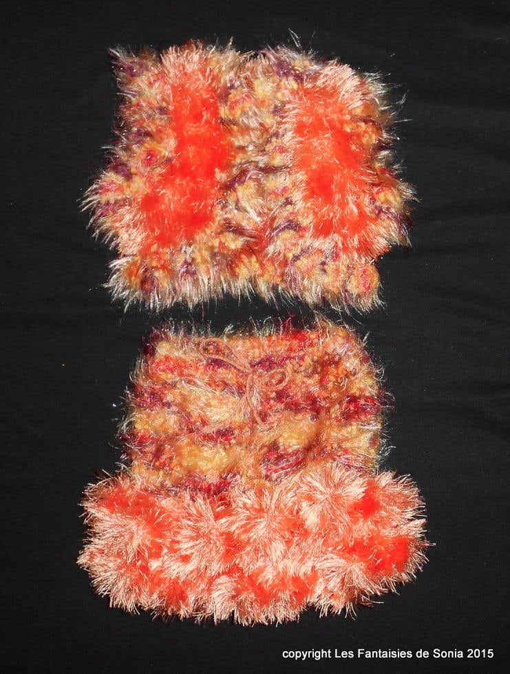 Orangefarbene Wollweste Und Rock Für Baby 1 Jahr von FantaisiesSonia