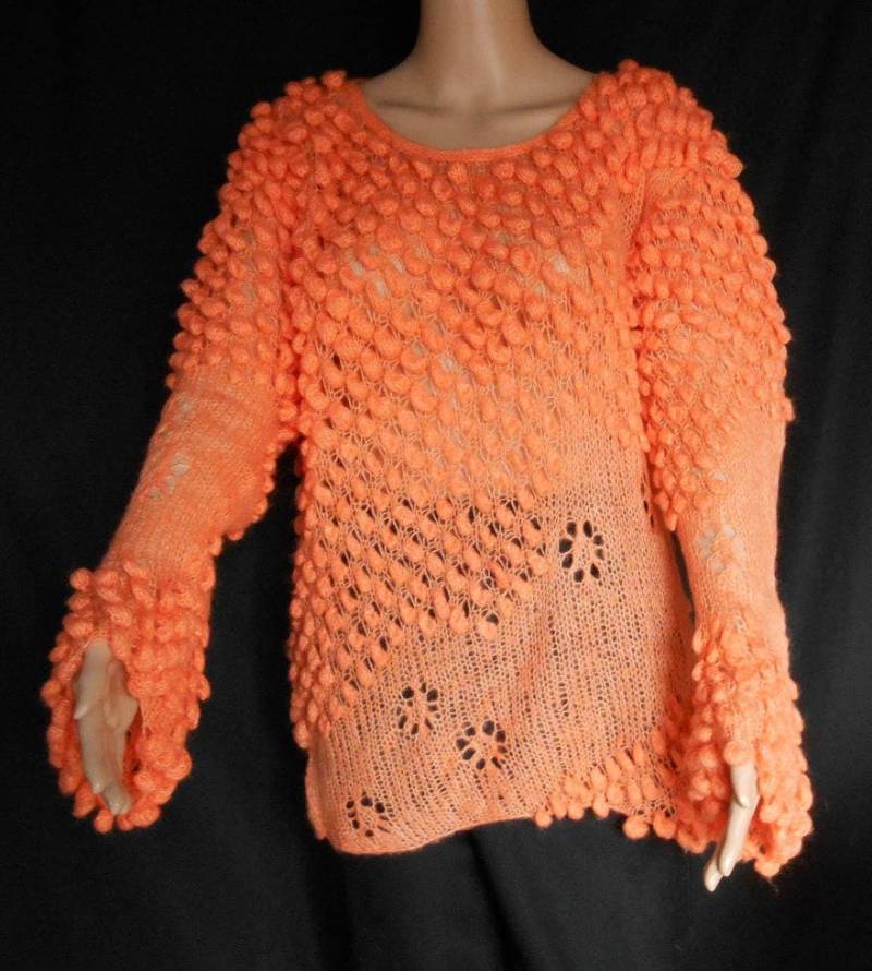 Oranger Strickpullover Gr. 42/44 von FantaisiesSonia