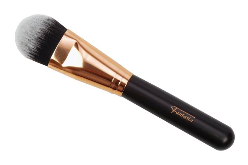 Fantasia Beauty Foundationpinsel Make-up Pinsel mit kupferfarbener Zwinge, Synthetikhaar, 1 tlg., für flüssiges Make-up, vegan, tierversuchsfrei von Fantasia Beauty