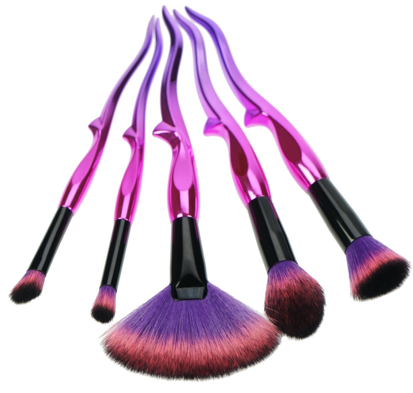 Fantasia Beauty Kosmetikpinsel-Set Pinsel-Set "Pink/Schwarz" feines Synthetik-Haar, 5-tlg., 5 tlg., Vegan von Fantasia Beauty