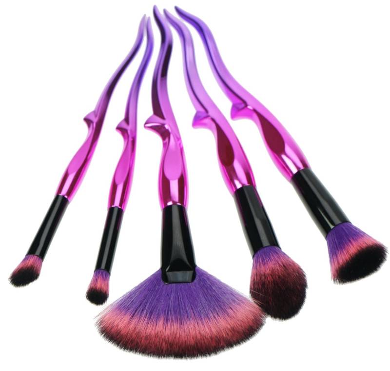 Fantasia Beauty Kosmetikpinsel-Set Pinsel-Set "Pink/Schwarz" feines Synthetik-Haar, 5-tlg., 5 tlg., Vegan von Fantasia Beauty