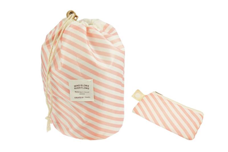 Fantasia Beauty Kulturbeutel Beauty Reise Beutel, rosa/weiß gestreift, leer, Höhe 23,5 cm (1-tlg) von Fantasia Beauty