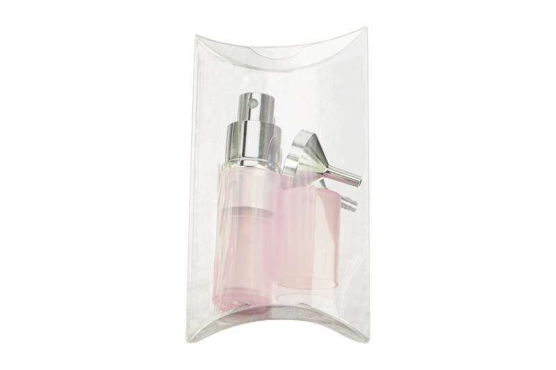 Fantasia Beauty Parfümzerstäuber Taschenzerstäuber transparent rosa für 8 ml + Trichter chromfarben (1 St), super zum Verschenken von Fantasia Beauty