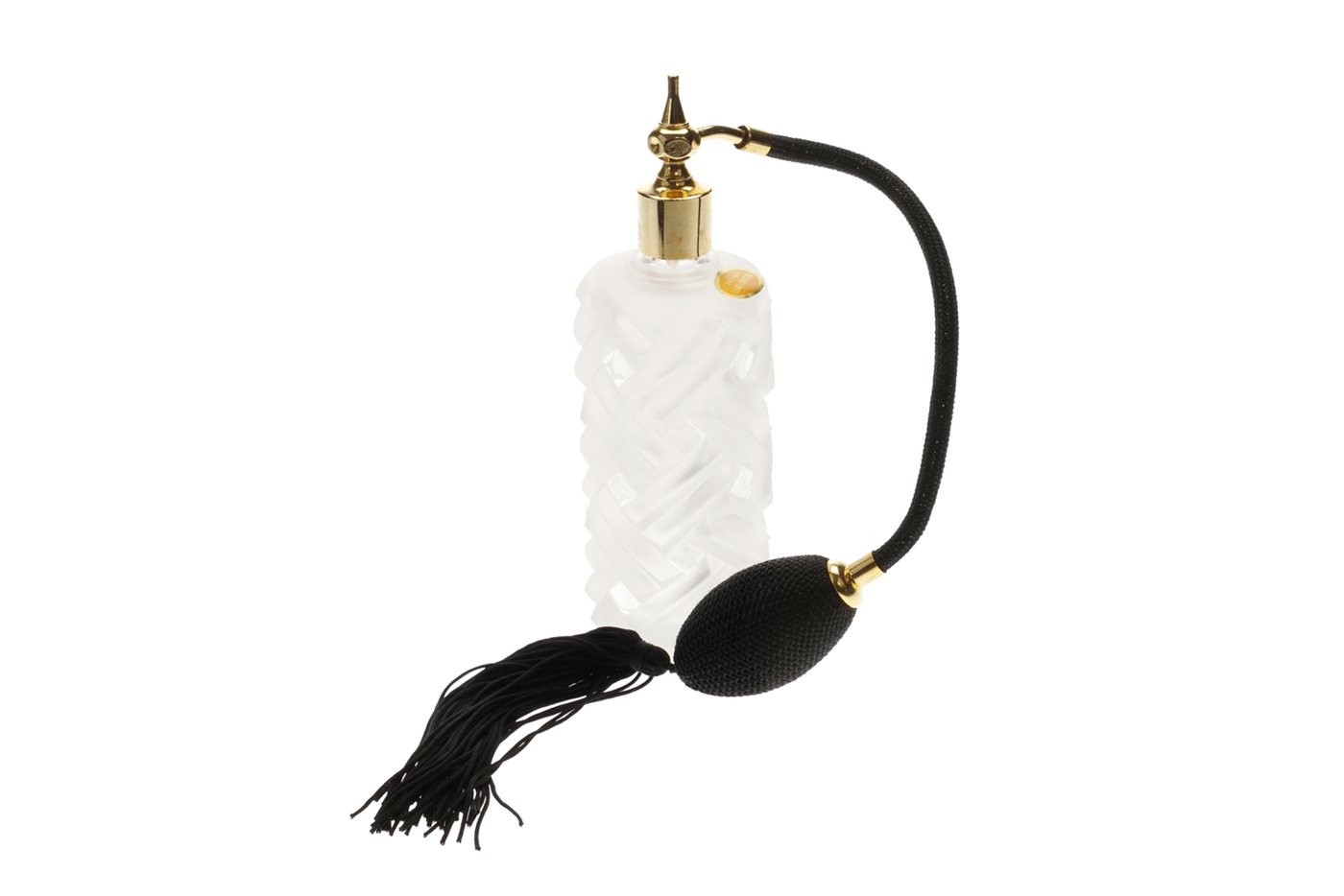 Fantasia Beauty Parfümzerstäuber Tischzerstäuber rund 24 % Bleikristall mit Ballpumpe schwarz/goldf (1 St), 24 % Bleikristall von Fantasia Beauty