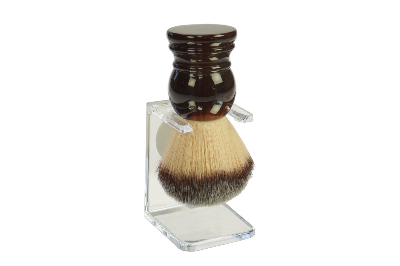Fantasia Beauty Rasierpinsel-Set Rasierpinselhalter, Kunststoff glashell mit Rasierpinsel Synthetik, 1 tlg., Synthetik-Haar, Griff havanna farben von Fantasia Beauty