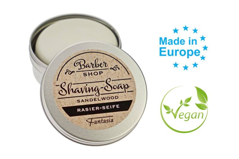 Fantasia Beauty Rasierseife Rasierseife in Dose, Aluminium, Silberfarben, Seife 100 Gramm, 1-tlg., Hergestellt in der EU von Fantasia Beauty