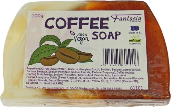 Fantasia Handgearbeitete Seifen 100% Vegan 100 g Coffee von Fantasia