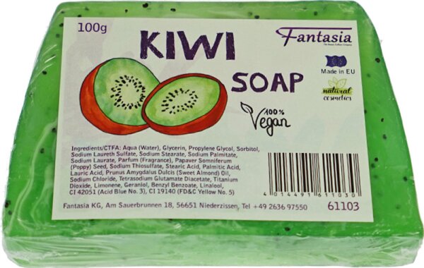 Fantasia Handgearbeitete Seifen 100% Vegan 100 g Kiwi von Fantasia