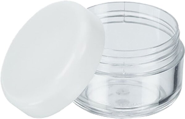 Fantasia Kosmetik-Dose, Kunststoff, weißer Deckel, für 6 ml, Ø 2,9 cm, Höhe: 2 cm von Fantasia