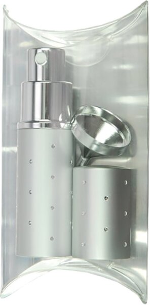 Fantasia Taschenzerstäuber silber für 10 ml + Trichter silber in Geschenkpackung von Fantasia