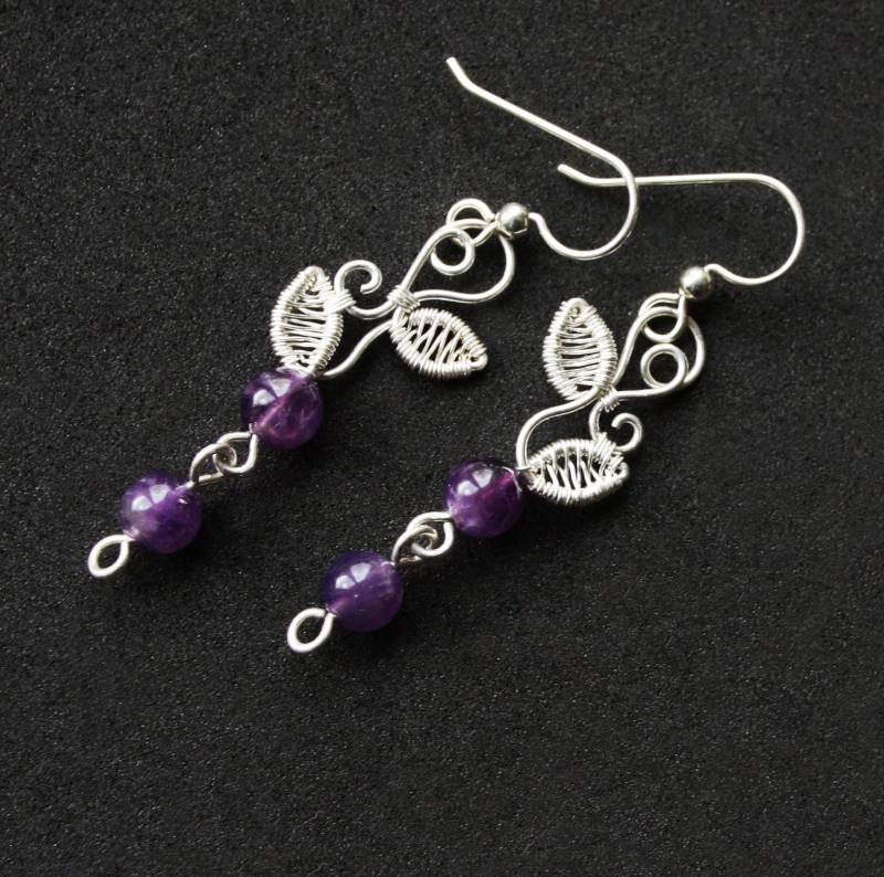 Blätter & Reben Ohrringe - Sterling Silber Draht Gewickelt Und Wahl Von Natürlichen Edelstein Elfen Natur Schmuck Blätter & Reben Ohrringe - Sterling Silber Draht Gewickelt Und Wahl Von Natürlichen Edelstein Elfen Natur Schmuck von FantasiaElegance
