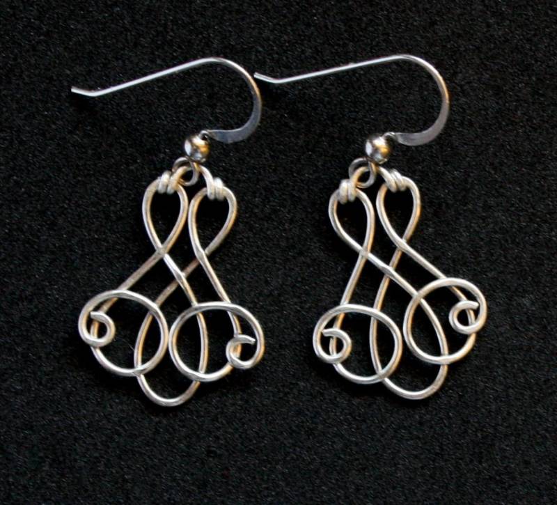 Elegante Wirbel Ohrringe - Sterling Silber Draht Gewickelt Baumeln Isabella Elegante Wirbel Ohrringe - Sterling Silber Draht Gewickelt Baumeln Isabella von FantasiaElegance