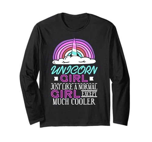 Cooleres Einhorn Mädchen Regenbogen Fantasie Stil Langarmshirt Cooleres Einhorn Mädchen Regenbogen Fantasie Stil Langarmshirt von Fantasie Einhorn Spaß Humor Vibes