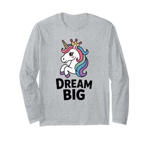 Süßes Cute Einhorn Dream Big Design Kinder Jungen Mädchen Langarmshirt Süßes Cute Einhorn Dream Big Design Kinder Jungen Mädchen Langarmshirt von Fantasie Magie Einhorn-Liebhaber Kleidung Co