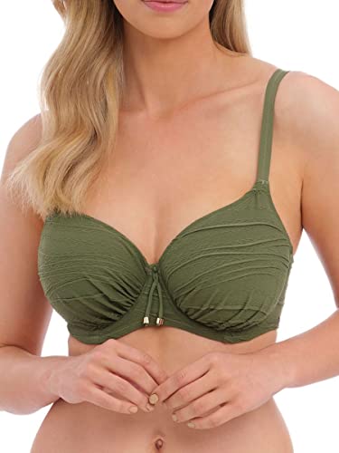 Fantasie Damen Beach Waves Oberteil mit Bügel, gerafft Bikini, olivgrün, 85DD von Fantasie