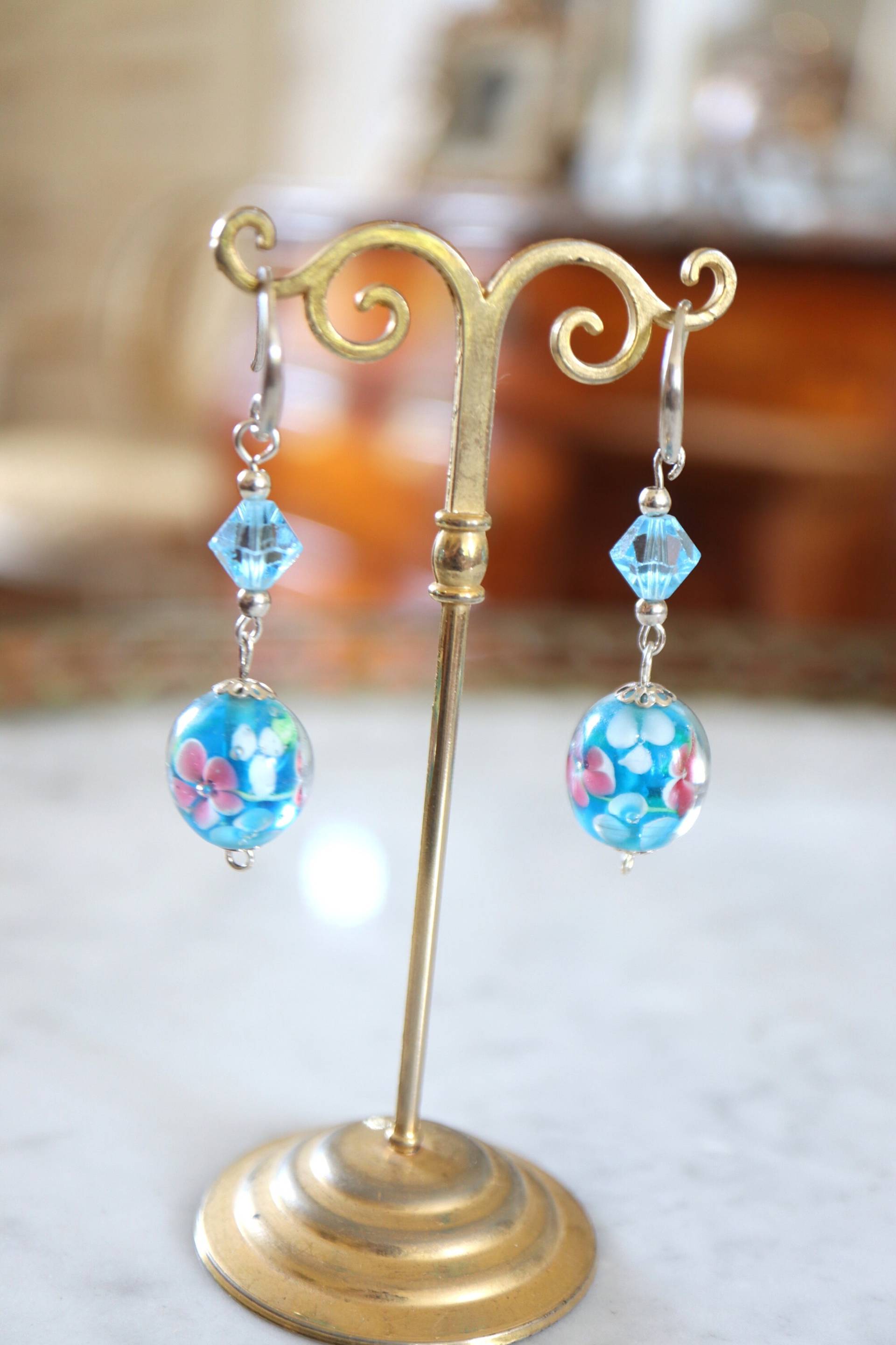 Blaue Ohrringe Aus Echtem 925Er Silber Und Muranoglas Blaue Ohrringe Aus Echtem 925Er Silber Und Muranoglas von FantasjaCreations