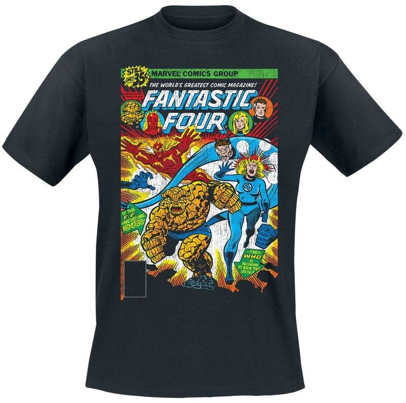 Fantastic Four - Marvel T-Shirt - The World Greatest Comic Magazine Cover - S bis XXL - für Männer - Größe XXL - schwarz  - Lizenzierter Fanartikel von Fantastic Four
