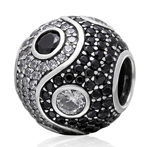 Yin und Yang Charm, massives 925er Sterlingsilber, Tai Chi, Klatsch-Perlen für Frauen, passend für europäische Armbänder Yin und Yang Charm, massives 925er Sterlingsilber, Tai Chi, Klatsch-Perlen für Frauen, passend für europäische Armbänder von Fantasticharm