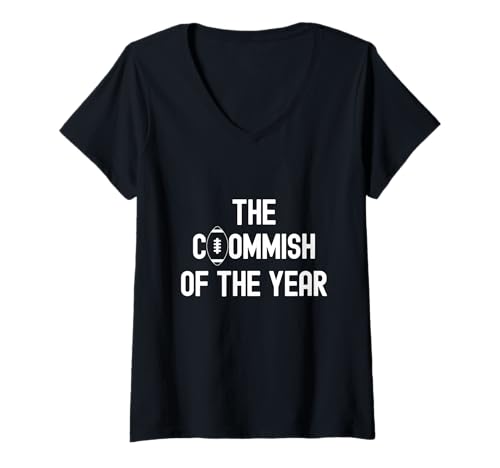 Damen Commissioner Draft Fantasy Football Respektiere die Commish T-Shirt mit V-Ausschnitt Damen Commissioner Draft Fantasy Football Respektiere die Commish T-Shirt mit V-Ausschnitt von Fantasy Football Commish Draft Party Gifts